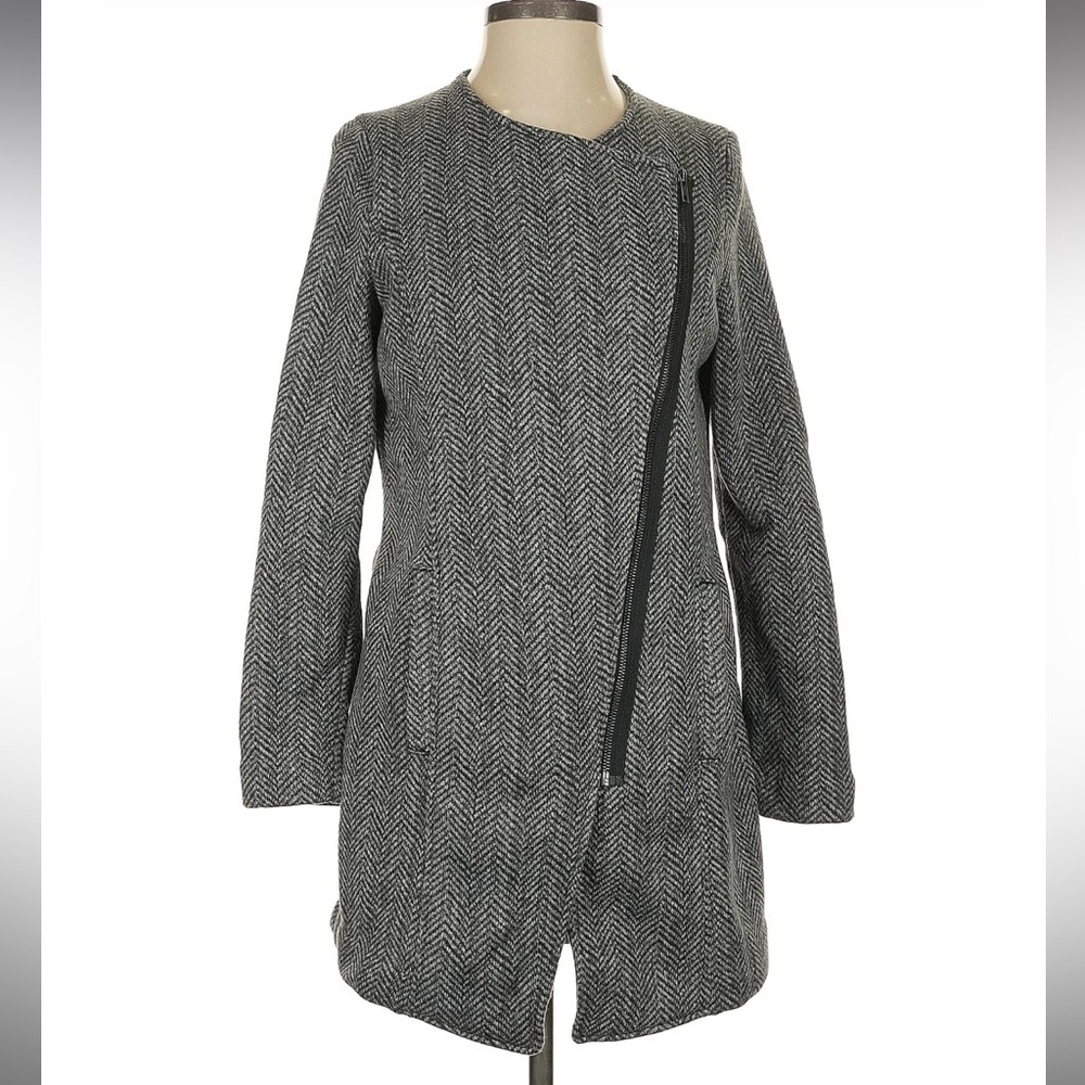 Banana Republic Herringbone Gray Trench Coat Classic Style